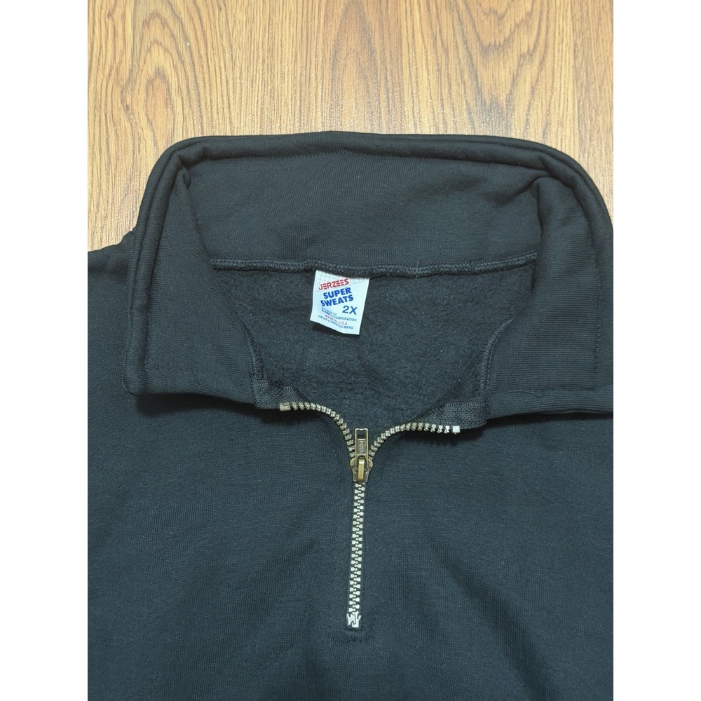 Jerzees Super Sweats Quarter Zip Sweatshirt Mens 2XL NWT Vintage Made In USA - Picture 3 of 13